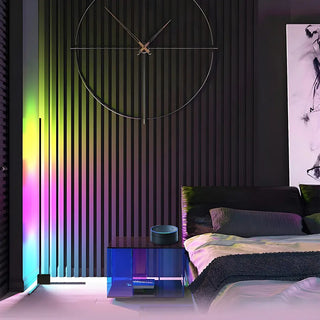 Adjustable RGB Light Minimalist Linear Metal Floor Lamp Zawala Image - 3