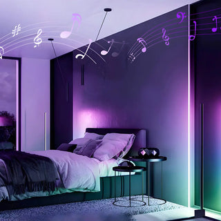 Adjustable RGB Light Minimalist Linear Metal Floor Lamp Zawala Image - 4