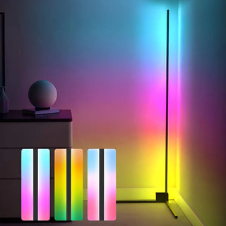 Adjustable RGB Light Minimalist Linear Metal Floor Lamp Zawala Image - 6