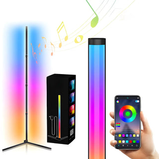 Adjustable RGB Light Minimalist Linear Metal Floor Lamp Zawala Image - 9
