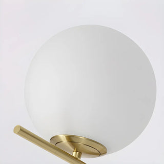 Bedside Minimalist  Globe Glass Shade Brass Floor Lamp Zawala Image - 6