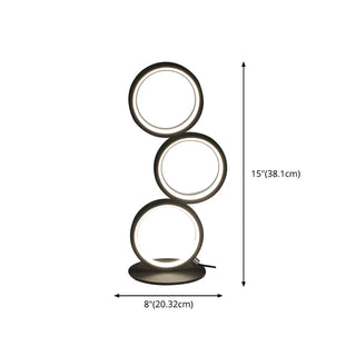 Creative Minimalist Ring LED 3-Light Night Table Lamp Zawala #size