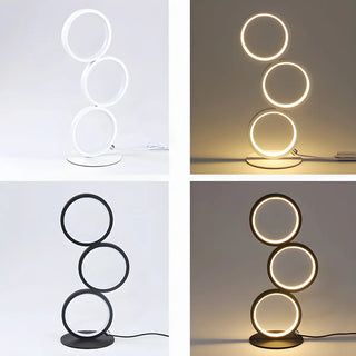Creative Minimalist Ring LED 3-Light Night Table Lamp Zawala Image - 8