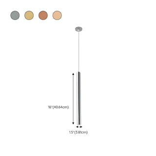 ZOWALA - Minimalist Silver Cylinder Tube Kitchen Island Pendant Light Image - 23