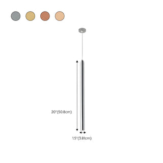 ZOWALA - Minimalist Silver Cylinder Tube Kitchen Island Pendant Light Image - 24