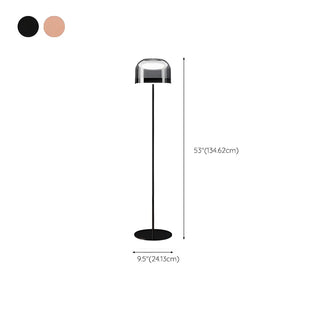 Modern Minimalist Rose Gold Dome Metal Floor Lamp Zawala #size