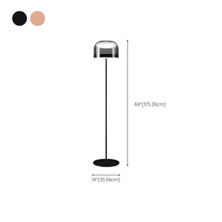 Modern Minimalist Rose Gold Dome Metal Floor Lamp Zawala Image - 20