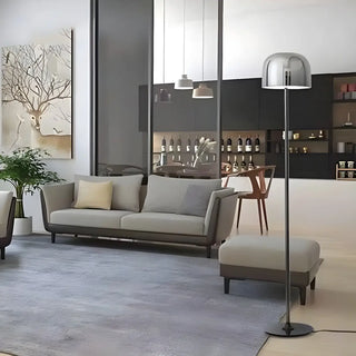 Modern Minimalist Rose Gold Dome Metal Floor Lamp Zawala Image - 3