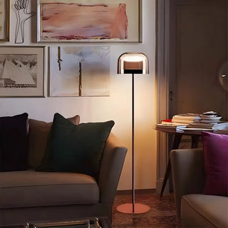Modern Minimalist Rose Gold Dome Metal Floor Lamp Zawala Image - 4