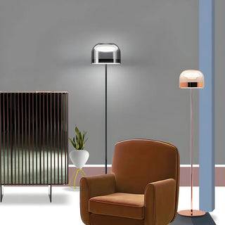 Modern Minimalist Rose Gold Dome Metal Floor Lamp Zawala Image - 7