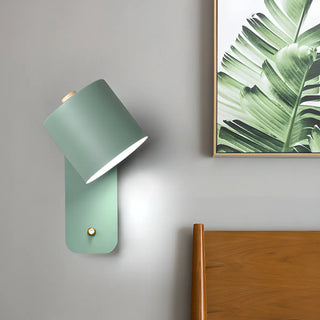 Modern Black Cylindrical Metal Wall Lamp Sconce Zawala Image - 1