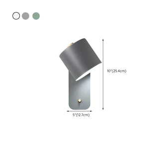 Modern Black Cylindrical Metal Wall Lamp Sconce Zawala #size