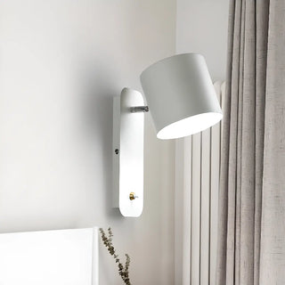 Modern Black Cylindrical Metal Wall Lamp Sconce Zawala Image - 5