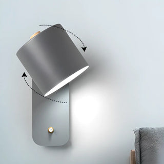 Modern Black Cylindrical Metal Wall Lamp Sconce Zawala Image - 6