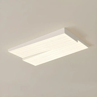 Stylish Rectangle White LED Flush Mount Ceiling Light Zawala Image - 11