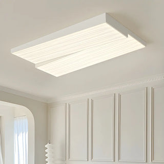 Stylish Rectangle White LED Flush Mount Ceiling Light Zawala Image - 2