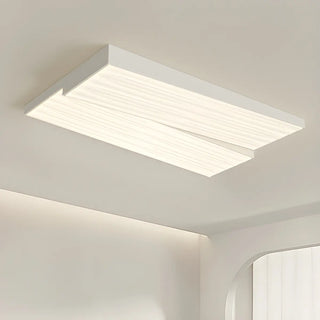 Stylish Rectangle White LED Flush Mount Ceiling Light Zawala Image - 3
