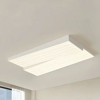 Stylish Rectangle White LED Flush Mount Ceiling Light Zawala Image - 9