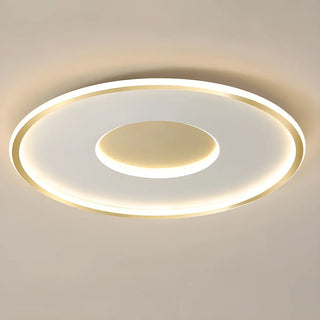 Minimalist Gold Round LED Flush Mount Ceiling Light Zawala Image - 10