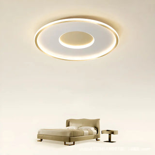 Minimalist Gold Round LED Flush Mount Ceiling Light Zawala Image - 14