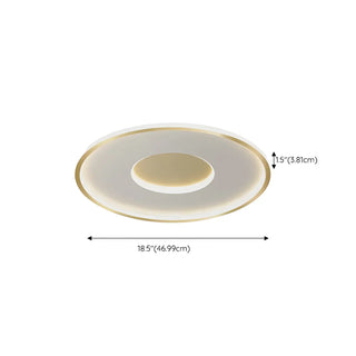 Minimalist Gold Round LED Flush Mount Ceiling Light Zawala #size