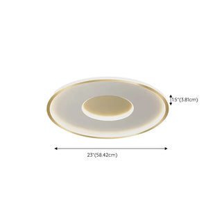 Minimalist Gold Round LED Flush Mount Ceiling Light Zawala Image - 18