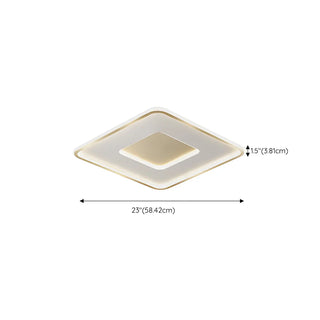 Minimalist Gold Round LED Flush Mount Ceiling Light Zawala Image - 19
