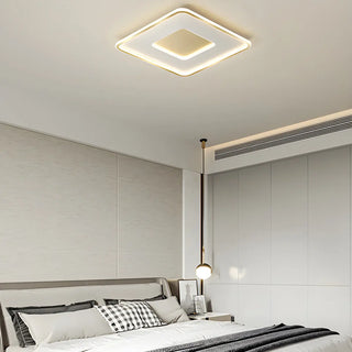 Minimalist Gold Round LED Flush Mount Ceiling Light Zawala Image - 2