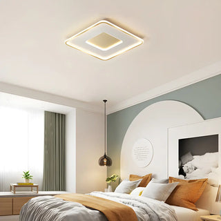 Minimalist Gold Round LED Flush Mount Ceiling Light Zawala Image - 3