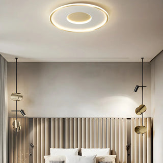 Minimalist Gold Round LED Flush Mount Ceiling Light Zawala Image - 4
