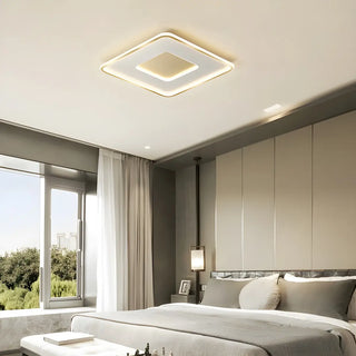 Minimalist Gold Round LED Flush Mount Ceiling Light Zawala Image - 5