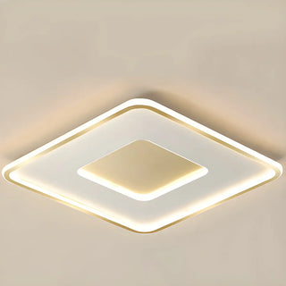 Minimalist Gold Round LED Flush Mount Ceiling Light Zawala Image - 6