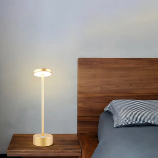 Minimalist Gold Round Geometric Metal Decor Table Lamp Zawala Image - 3