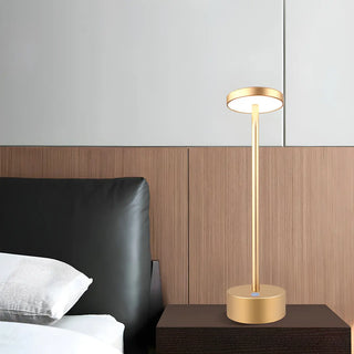 Minimalist Gold Round Geometric Metal Decor Table Lamp Zawala Image - 4