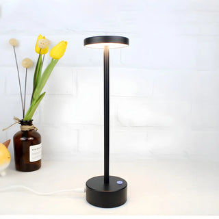Minimalist Gold Round Geometric Metal Decor Table Lamp Zawala Image - 6