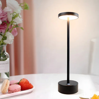 Minimalist Gold Round Geometric Metal Decor Table Lamp Zawala Image - 7