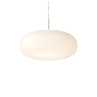Modern Round Glass Pendant Light Dining Room White Zawala Image - 10