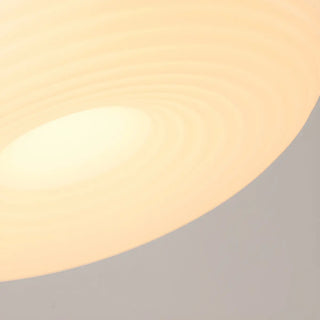 Modern Round Glass Pendant Light Dining Room White Zawala Image - 12