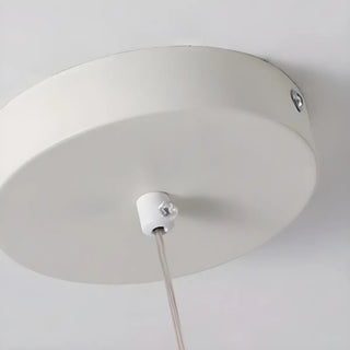 Modern Round Glass Pendant Light Dining Room White Zawala Image - 14