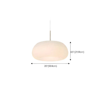Modern Round Glass Pendant Light Dining Room White Zawala Image - 18