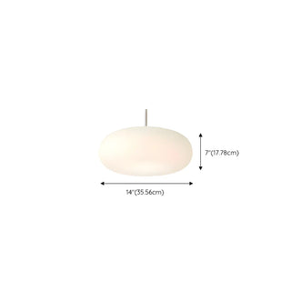Modern Round Glass Pendant Light Dining Room White Zawala Image - 20