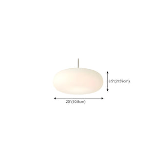 Modern Round Glass Pendant Light Dining Room White Zawala Image - 21