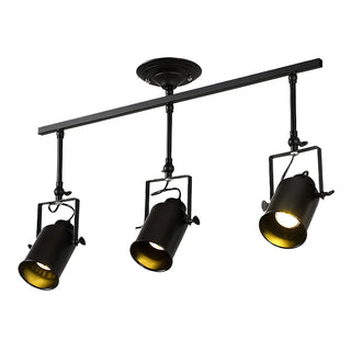 ZOWALA - Minimalist Semi-Flush Mount Black Iron Track Light Image - 10