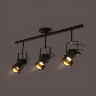 ZOWALA - Minimalist Semi-Flush Mount Black Iron Track Light Image - 12