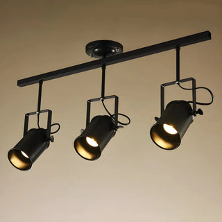 ZOWALA - Minimalist Semi-Flush Mount Black Iron Track Light Image - 14