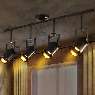 ZOWALA - Minimalist Semi-Flush Mount Black Iron Track Light Image - 1