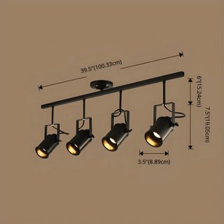 ZOWALA - Minimalist Semi-Flush Mount Black Iron Track Light #size