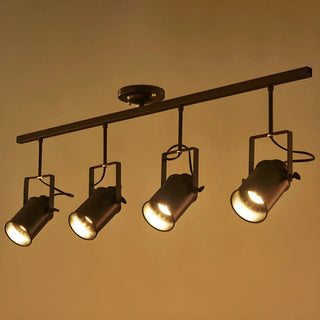 ZOWALA - Minimalist Semi-Flush Mount Black Iron Track Light Image - 2