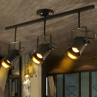 ZOWALA - Minimalist Semi-Flush Mount Black Iron Track Light Image - 4
