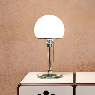 Minimalist Bedroom Modern Silver Dome Glass Table Lamp Zawala Image - 1